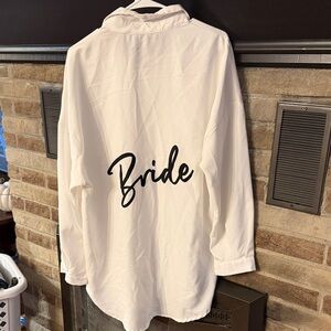 White 'Bride' women’s button down shirt